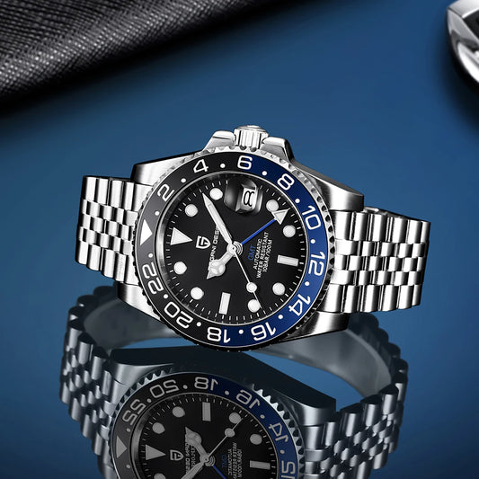 PAGANI DESIGN PD-1662 Herren-GMT-Automatikuhr mit Saphirglas