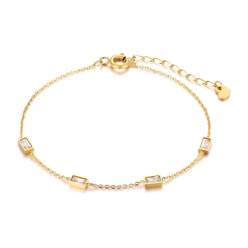Edelstahl Zirkonia Kreuz Armband Damen – Dünne Kette | 20 Designs, Modell 11