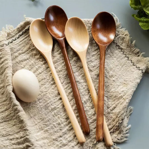 2pcs Wooden Spoon Tableware Kitchen Cooking Utensil Tools Soup Tea Spoon Catering Cooking Tool Coffee Soup Teaspoon Honey
