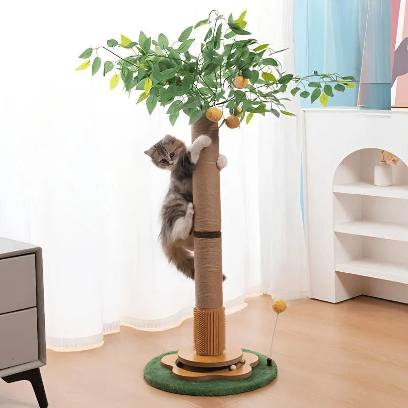 Dekorative Katzen-Kratzsäule mit Sisal in Baum-Designs