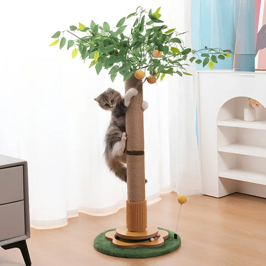 Dekorative Katzen-Kratzsäule mit Sisal in Baum-Designs