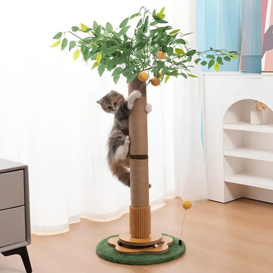 Dekorative Katzen-Kratzsäule mit Sisal in Baum-Designs