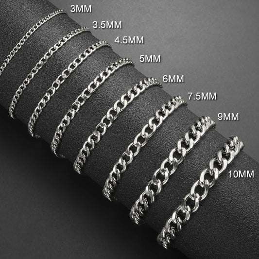 Edelstahl Cuban & Figaro Chain Armband – Unisex | Gold & Silber