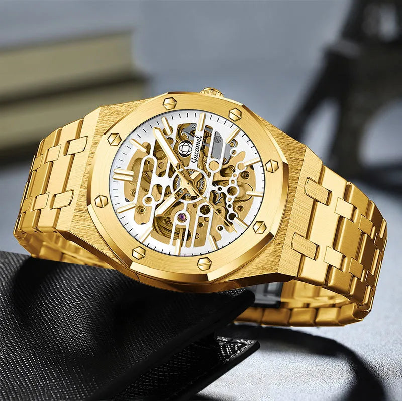 GUCAMEL Herrenarmbanduhr mit Edelstahlarmband