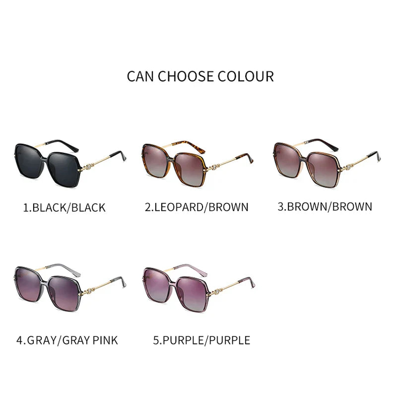 Edle Sonnenbrille Eckig Metall polarisiert Verlaufsglas, Ansicht 3