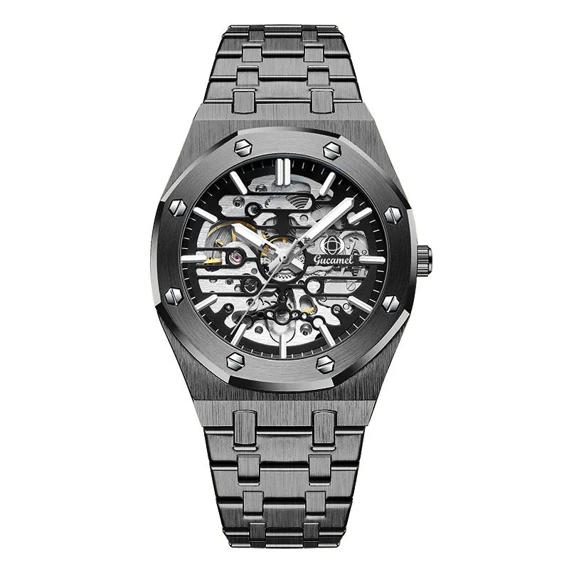 GUCAMEL Herrenarmbanduhr mit Edelstahlarmband