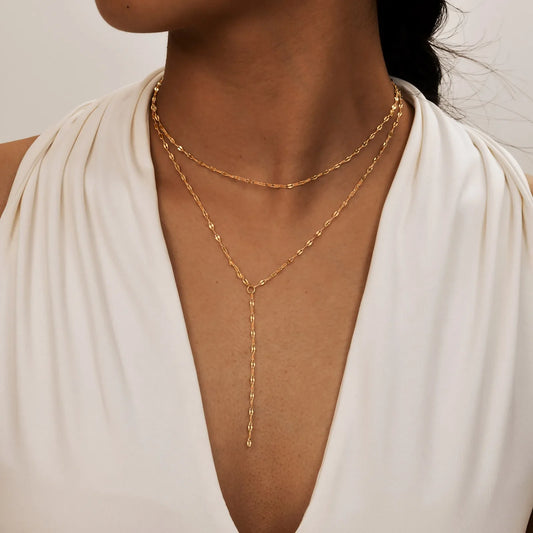 Edelstahl-Halskette – Edelstahl, Layering-Optik