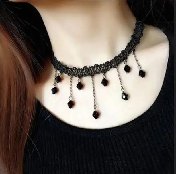 Samt-Spitzen Choker Halskette – Vintage Gothic | Damen, Ansicht 20