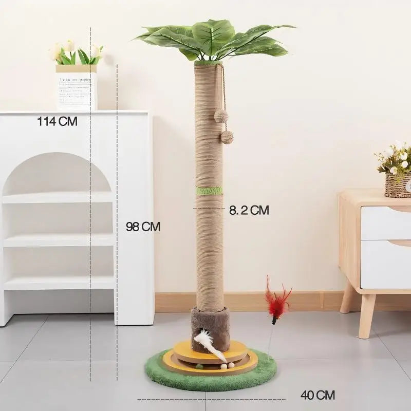 Dekorative Katzen-Kratzsäule mit Sisal in Baum-Designs