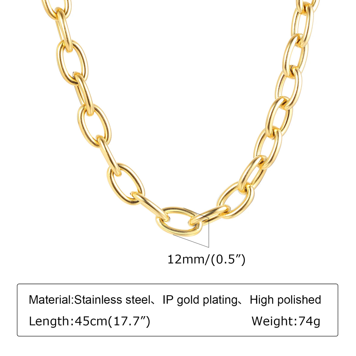 Edelstahl Gliederkette goldfarben – Damen | Minimalistisch & Trendy, Modell 12