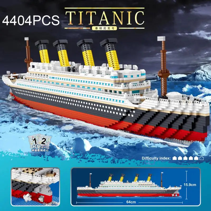 Titanic Bausteine – Kreuzfahrtschiff-Modell, 4404 Teile, für Erwachsene