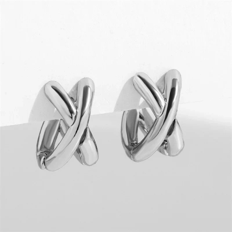 Elegante Creolen Ohrringe, verschiedene Modelle, Modell 2 Silber