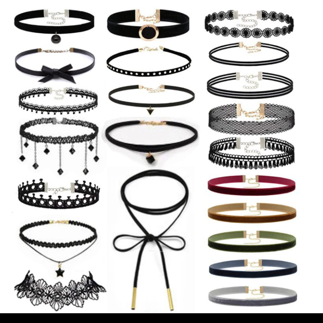 Samt-Spitzen Choker Halskette – Vintage Gothic | Damen, Ansicht 2