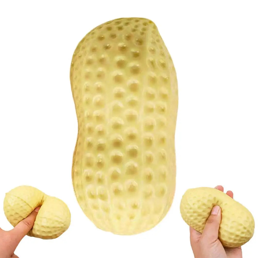 Erdnuss Stressball - Großer Squishy Anti-Stress Ball in Gelb