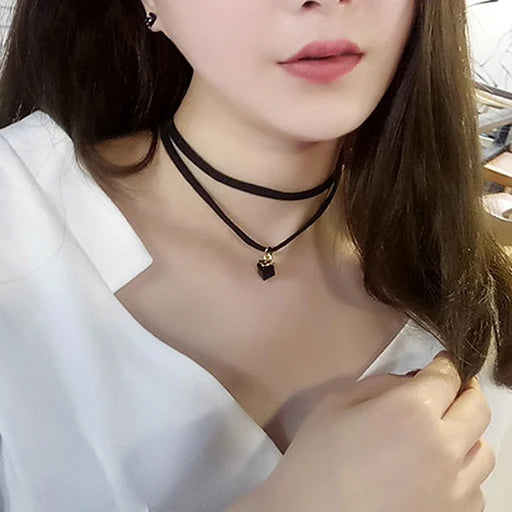 Samt-Spitzen Choker Halskette – Vintage Gothic | Damen, Ansicht 15