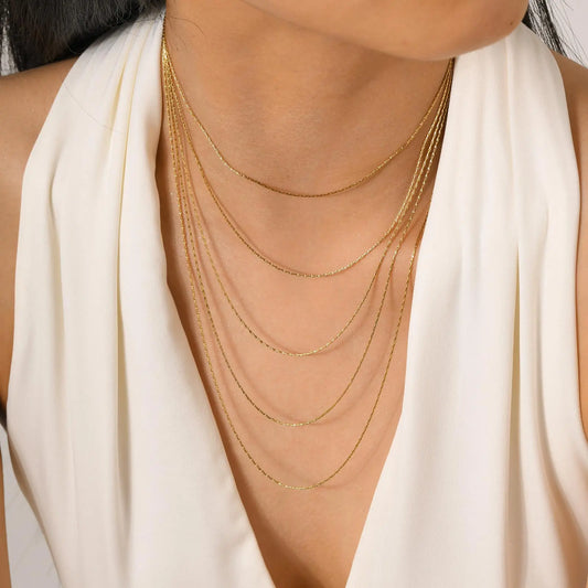 Edelstahl-Halskette – Edelstahl, Layering-Optik
