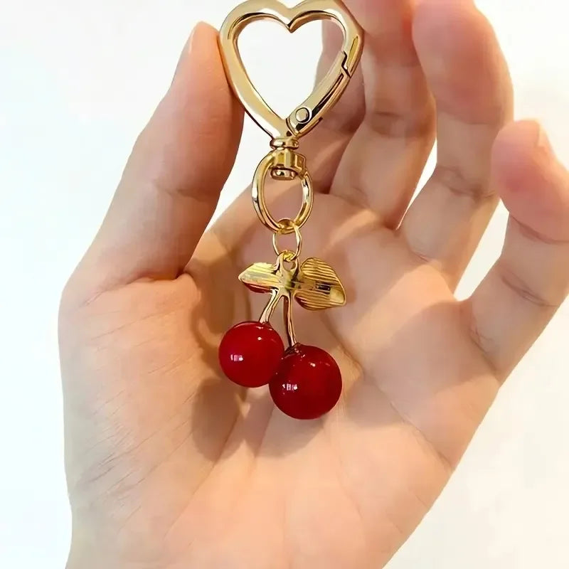 Niedlicher Taschenanhänger, Schlüsselanhänger mit Kirsch - Anhänger, Ansicht 4