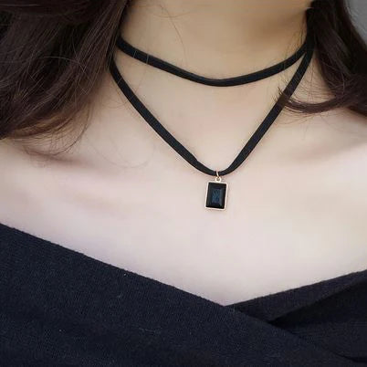Samt-Spitzen Choker Halskette – Vintage Gothic | Damen, Sapphire 12