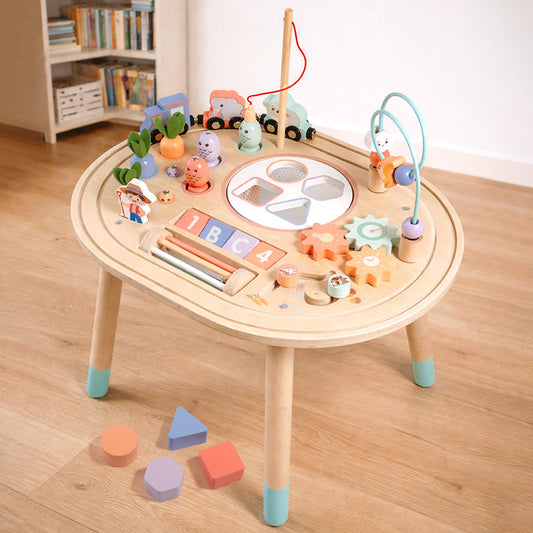 10-in-1 Aktivitätstisch aus Holz für Kinder