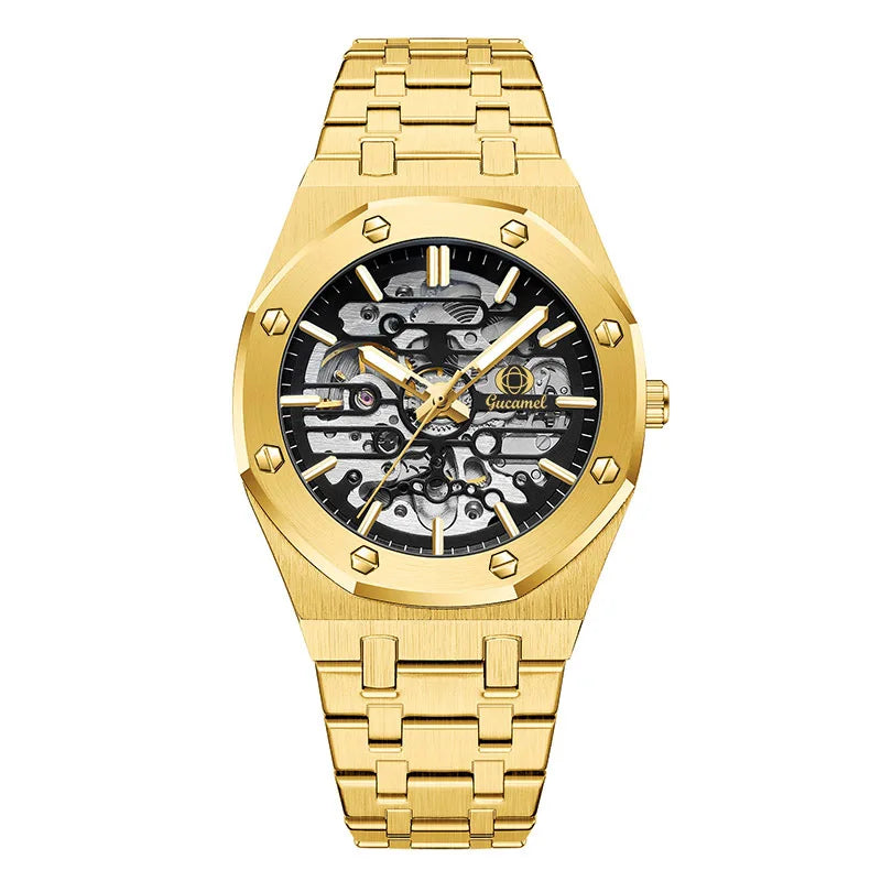 GUCAMEL Herrenarmbanduhr mit Edelstahlarmband