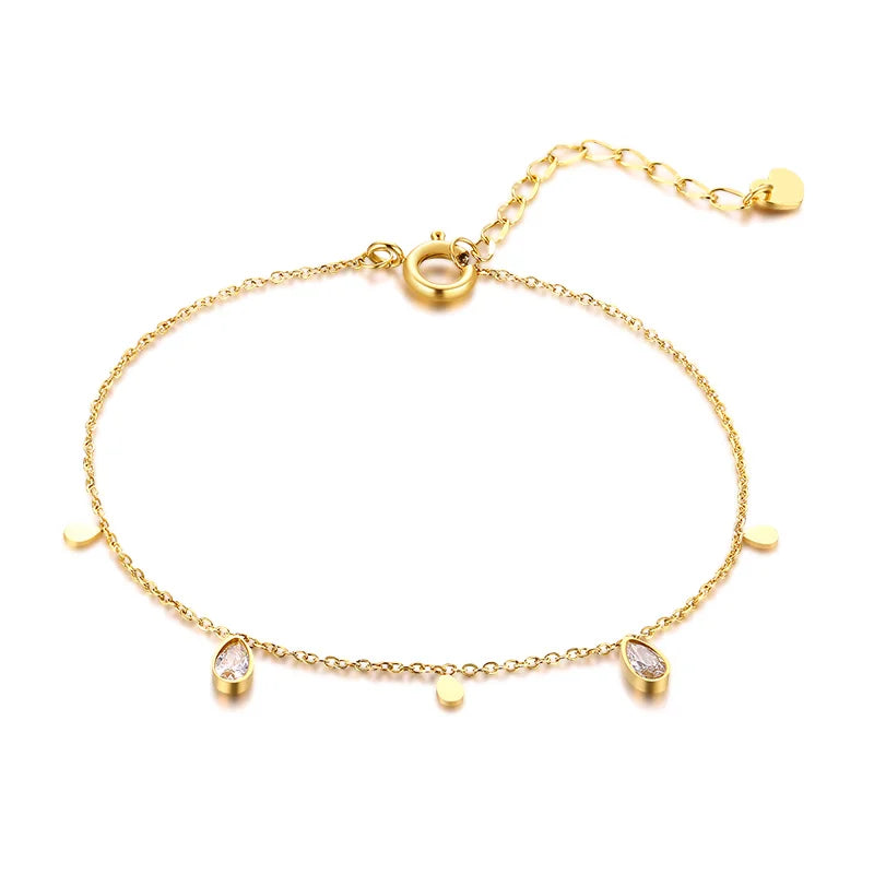 Edelstahl Zirkonia Kreuz Armband Damen – Dünne Kette | 20 Designs, Modell 12