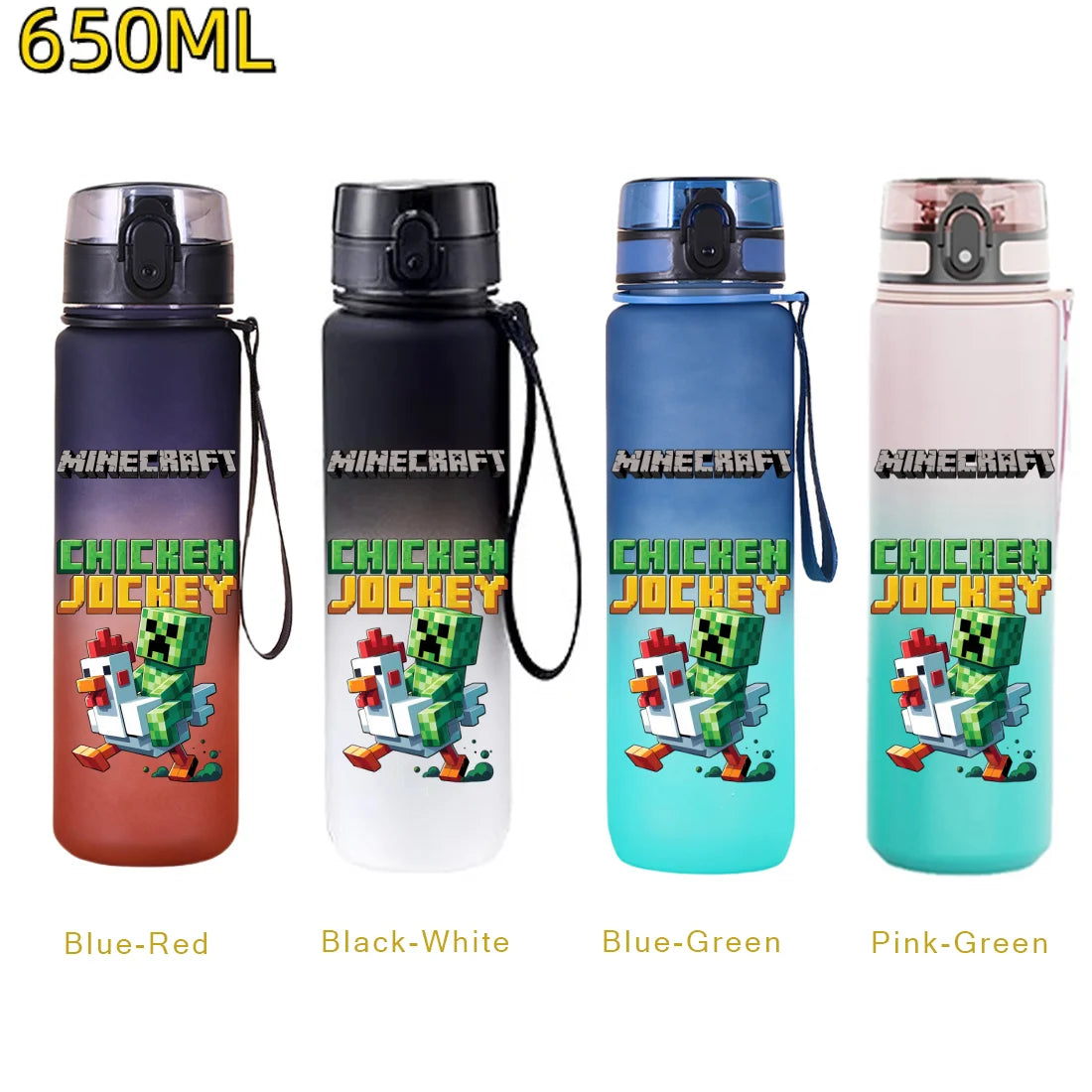 Minecraft Trinkflasche 650 ml – Auslaufsichere Sportflasche für Schule, Sport & Freizeit