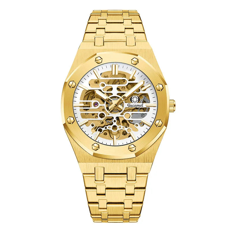 GUCAMEL Herrenarmbanduhr mit Edelstahlarmband