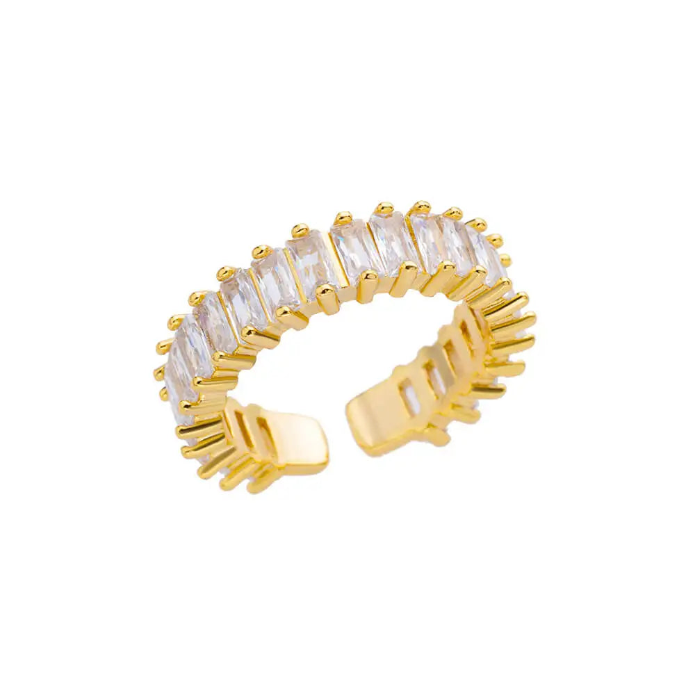 Eleganter Ring mit bunten Steinen, verschiedene Varianten, Weiß, Einheitsgröße