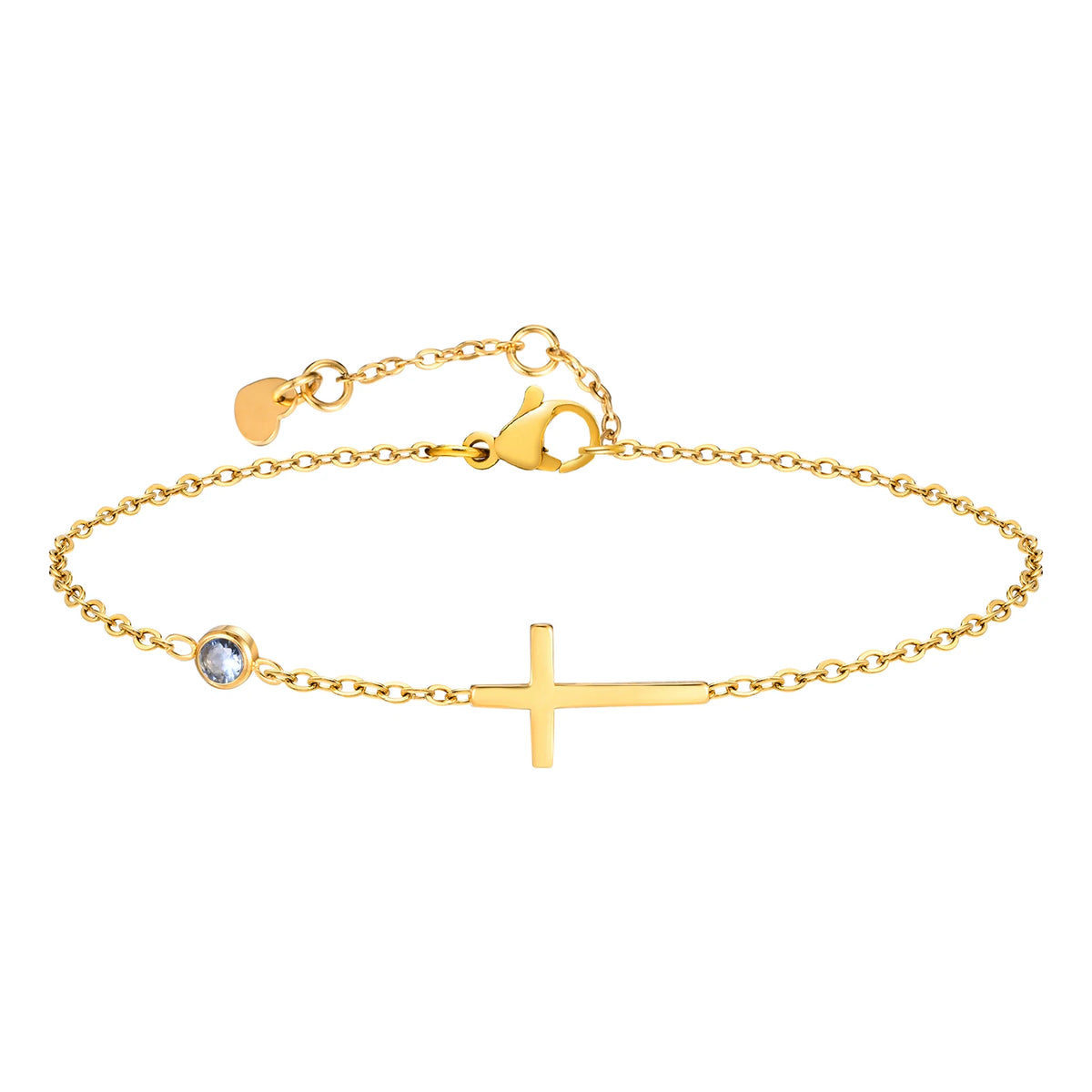 Edelstahl Zirkonia Kreuz Armband Damen – Dünne Kette | 20 Designs, Modell 3