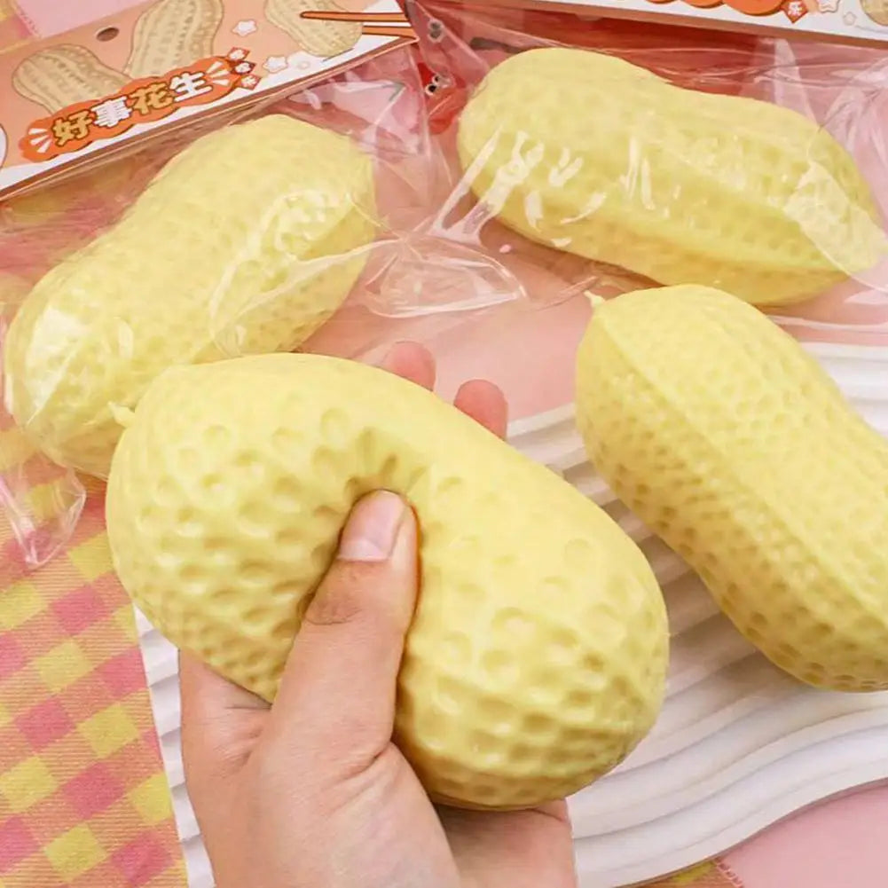 Erdnuss Stressball - Großer Squishy Anti-Stress Ball in Gelb