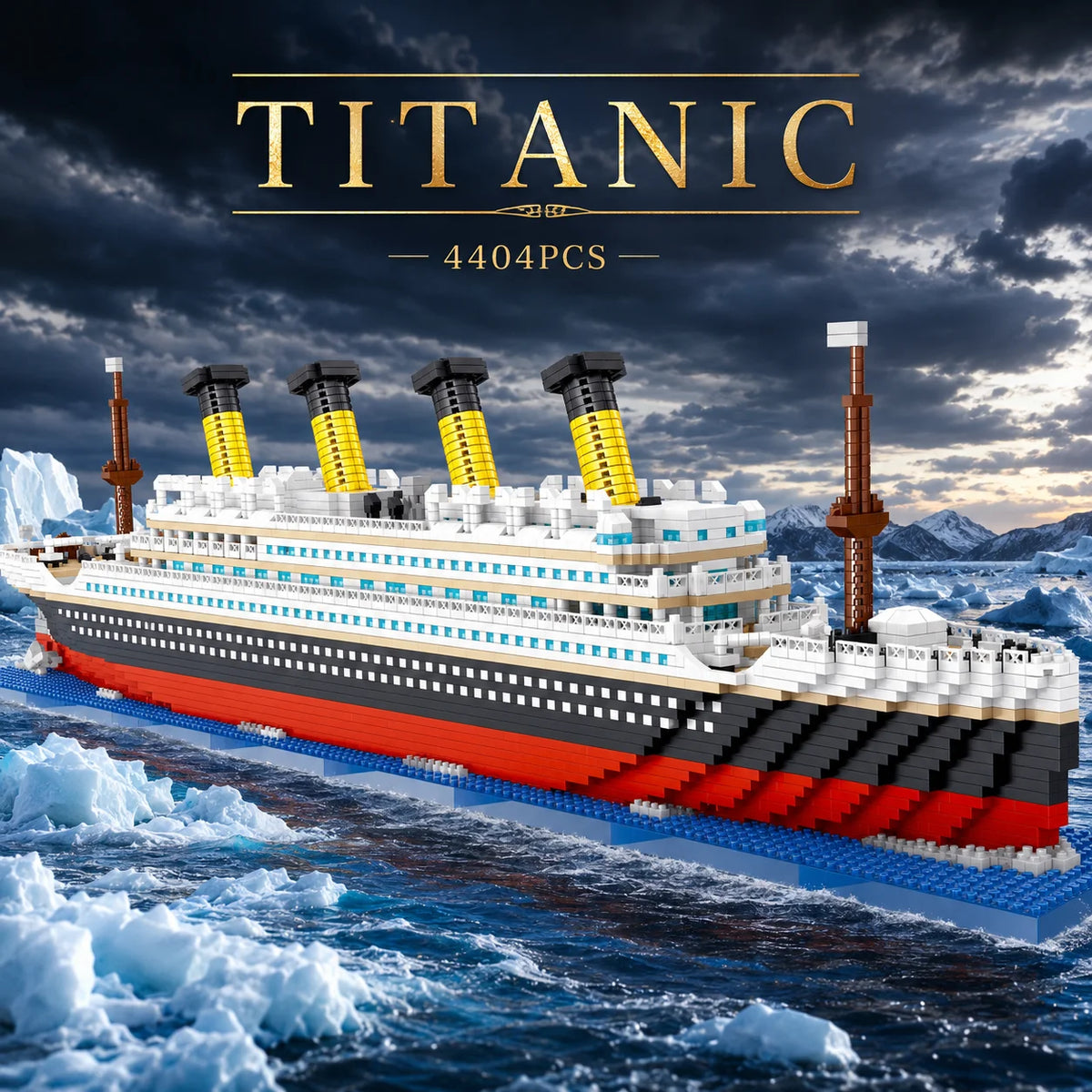Titanic Bausteine – Kreuzfahrtschiff-Modell, 4404 Teile, für Erwachsene
