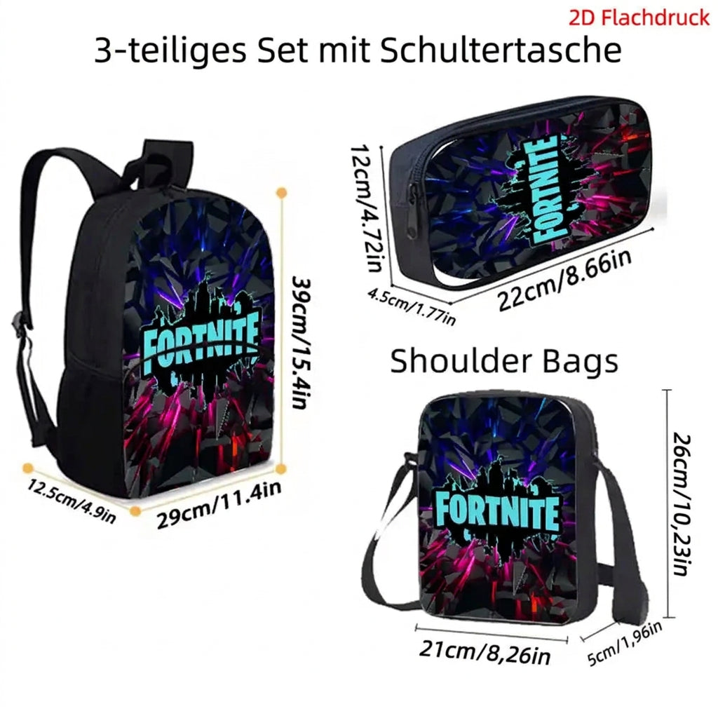Fortnite-Rucksackset für Kinder – 3-teilig