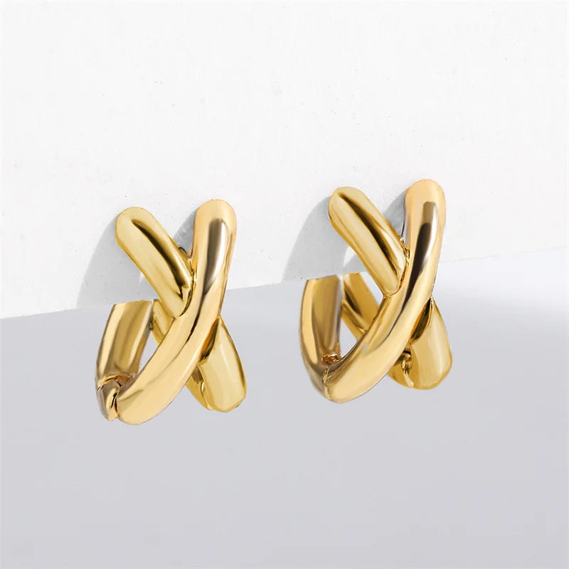 Elegante Creolen Ohrringe, verschiedene Modelle, Modell 2 Gold