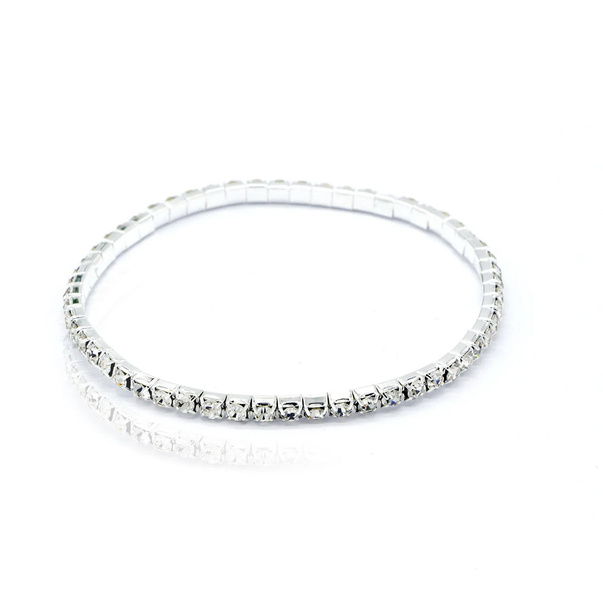 Fußkette Kristall & Strass – Tennis-Optik, mehrlagig & elastisch, 1 Row