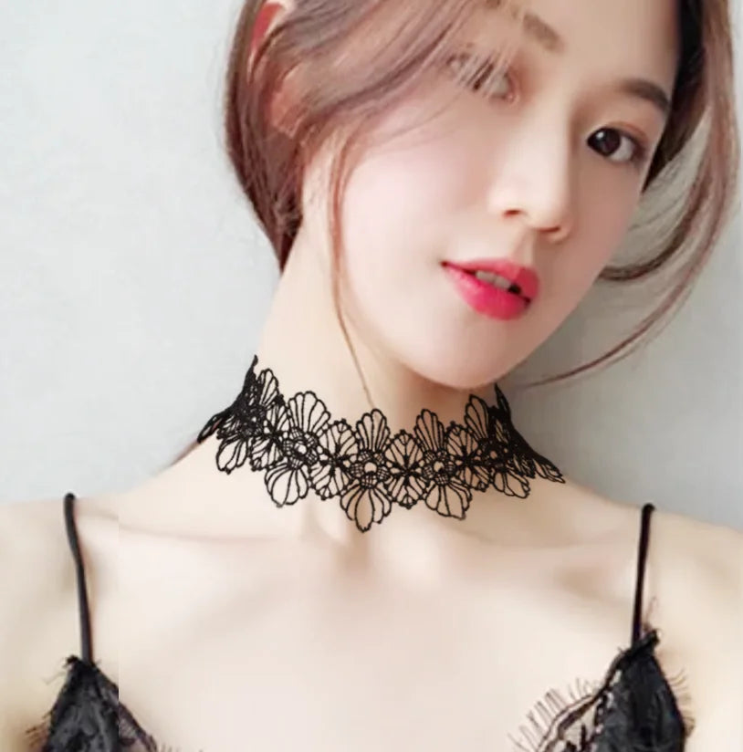Samt-Spitzen Choker Halskette – Vintage Gothic | Damen, Ansicht 12