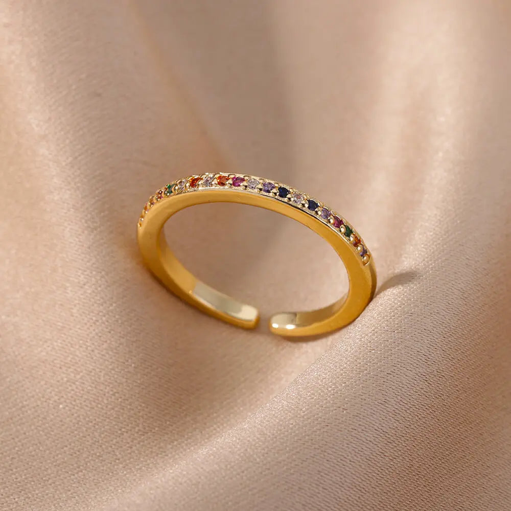 Eleganter Ring mit bunten Steinen, verschiedene Varianten, Ansicht 3