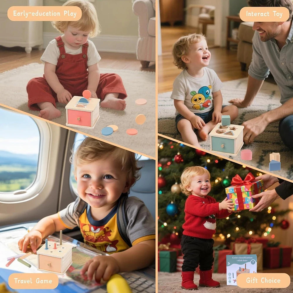 Holz-Sortierbox für Kinder – Montessori-inspiriert